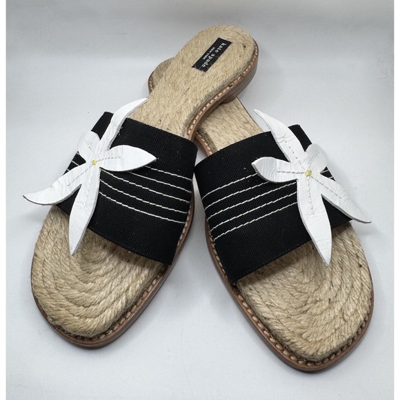 kate spade new york Shoes - Kate Spade Black and White Jute Slide Elba Sandals Size 7.5 38